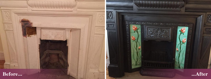 Fireplace stripping and repainting